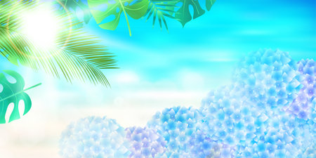 Hydrangea Sea Flower Summer Backgroundのイラスト素材