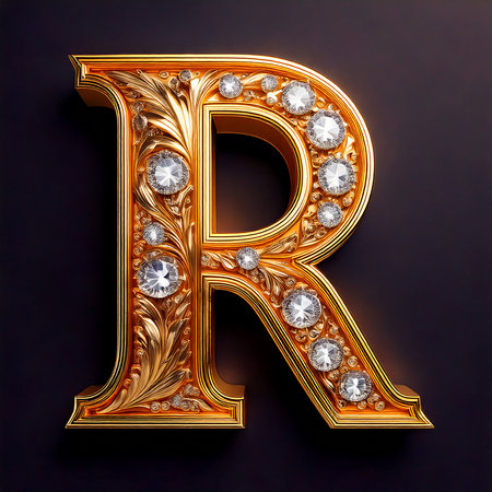 R Alphabet Generated AI Iconの素材
