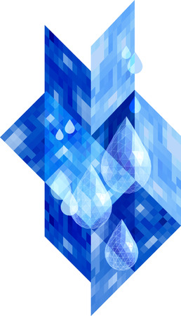 Illustration with crystal dropsのイラスト素材