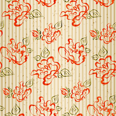 Seamless pattern with sketch rosesのイラスト素材