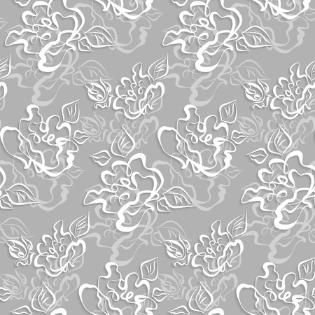 Seamless pattern with sketch rosesのイラスト素材