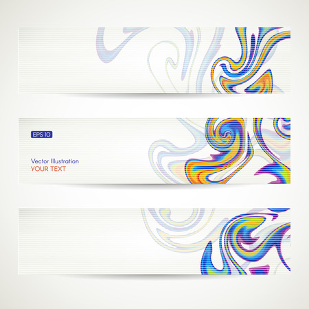 Banners with swirling shapesのイラスト素材