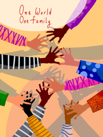 An illustration of diversity people concept of racial equality and anti racism vector design.Multicultural and multiracial society.のイラスト素材
