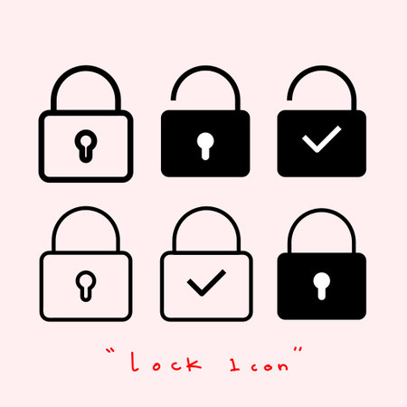 Set of lock, padlock sign, icon and symbol vector illustration. Flat design isolated on white...