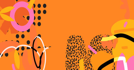 Modern abstract dynamic colored shapes, lines and scribbles background vector illustration....