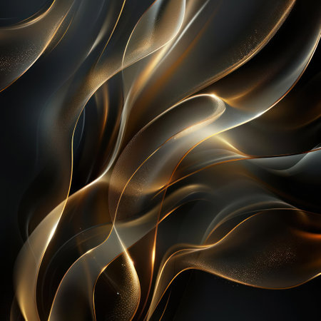 Intricate abstract design composed of curving and twisting elements that evoke a sense of motion and fluidity.の素材