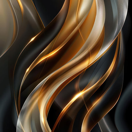 A digital art piece featuring curling smoke and flames in shades of gold, brown, and gray.の素材