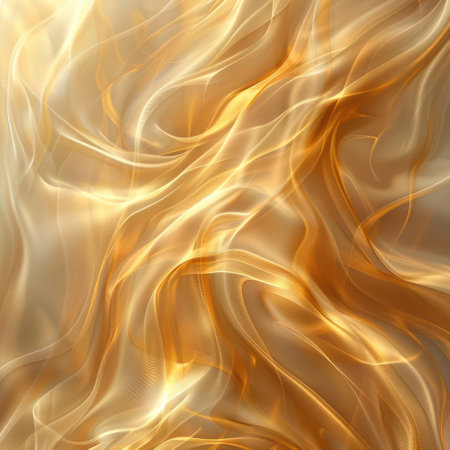 Vibrant, swirling lines and curves creating a dynamic pattern that gives off an ethereal glow.の素材