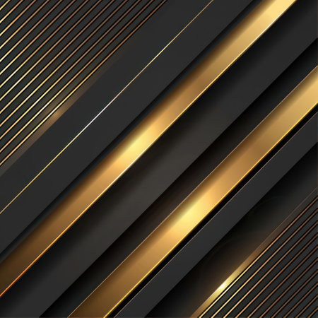 Sleek, metallic design with a gradient of gold and black. The golden lines seem to be the road or path through the crossroads.の素材