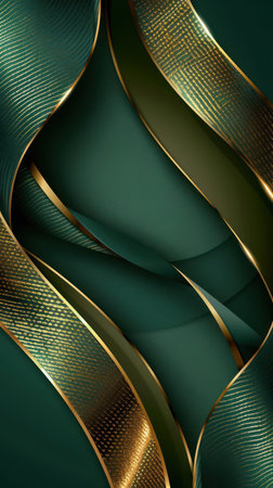 A vibrant abstract design featuring a colorful pattern and gold decorative elements, likely representing the texture of fabric.の素材