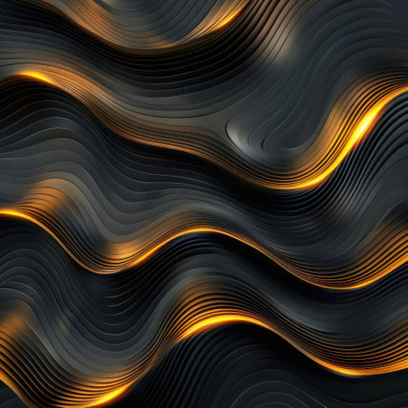 A dynamic and intricate design composed of overlapping, undulating lines and curves that create a sense of fluidity and rhythm.の素材