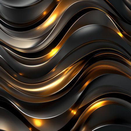 High-resolution digital graphic of shimmering sleek and smooth wave patterns.の素材