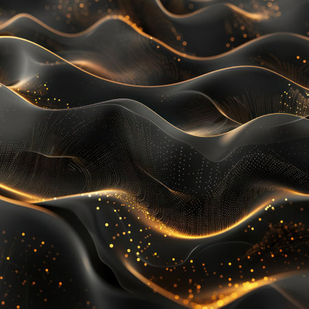An artistic abstract sculpture composed of fluid, wavy patterns and vibrant color gradients, set against a starry cosmos backdrop with nebulae. The piece radiates an ethereal vibe, evoking the vastness of space and celestial bodies.の素材