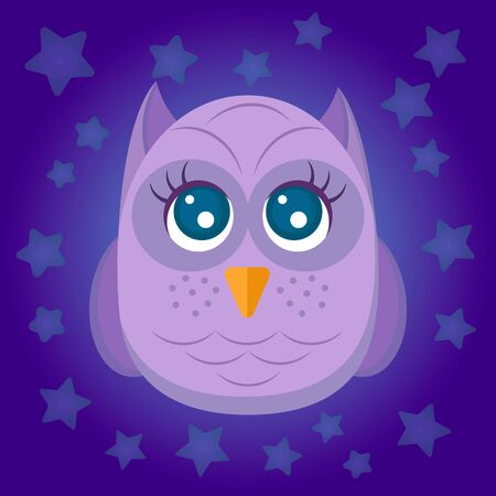 Children's drawing a fantastic animal - owl.のイラスト素材