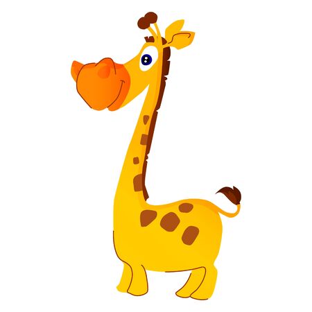 cartoon illustration of african animal giraffeのイラスト素材