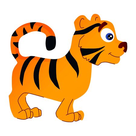cartoon illustration of african animal tigerのイラスト素材
