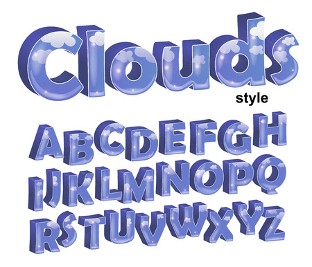 3d words clouds on a white isolated background using a fashionable gradientのイラスト素材