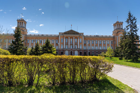 Russia, Irkutsk - May 27, 2021: Building Vostsibugol Trade and Industry Company. Tikhvinsky or Kirov Squareのeditorial素材