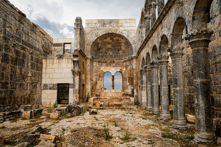 Mersin, Turkey - August, 10, 2021: Uzundzhaburch ancient city ruinsのeditorial素材