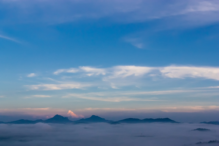 Landscape misty panorama.の写真素材