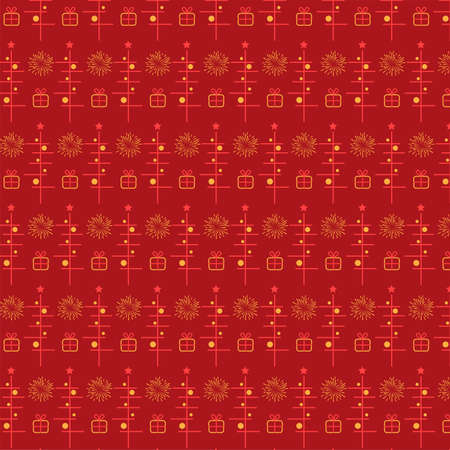 Seamless Christmas pattern vector design art. Cute festive background with holiday seamless pattern...