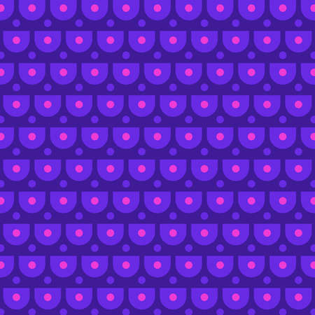 Fun Geometric Seamless Pattern in dark blue and pink. Cool abstract design for fashion fabrics, home decor, kidâs clothes, backgrounds, cards and templates, scrapbooking, etc. Vector illustrationのイラスト素材