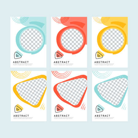 Set of Editable minimal vector poster template. Trendy abstract art. Design elements for cards,...