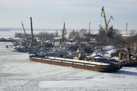 river Volga in winter timeの写真素材