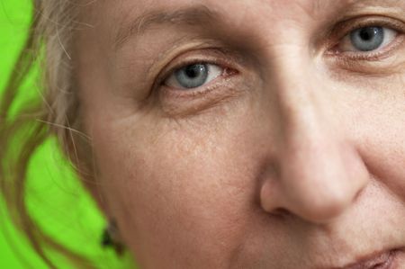 eyes of the woman in the middle ageの写真素材