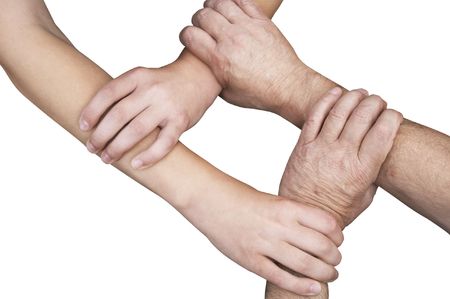 united hands isolated