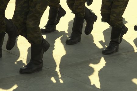 march in stepの写真素材