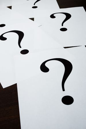 many questions (special photo f/x,focus on the upper part of nearest question sign )