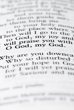 bible text (focus point on the (O God, my God)-words)の写真素材