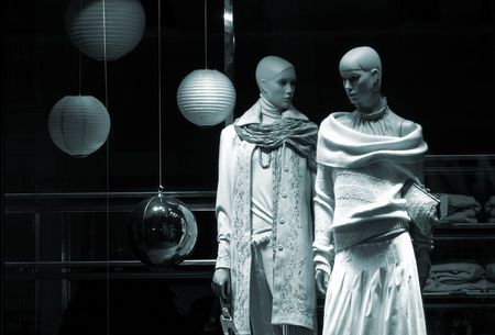 mannequin (special black and white f/x , focus point on the right part of photo)の写真素材