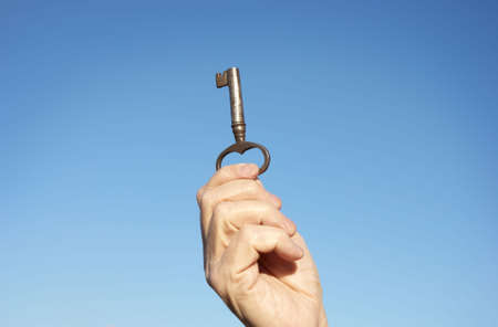 special blue vignetting on uper part, focus point on keyの写真素材