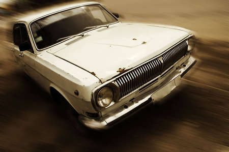 grunge speed (special toned and motion photo f/x, focus on nearest part of  car)の写真素材