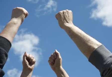 winners(special photo f/x, focus point on  nearest hand of man)の写真素材