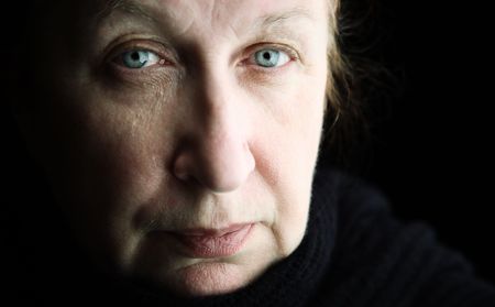 mental portrait, focus point on eye (film-looking photo f/x)の写真素材