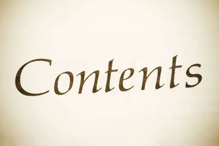 Contents book concept, focus point on center,toned,special vignetting f/xの写真素材