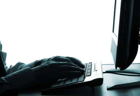 work on laptop