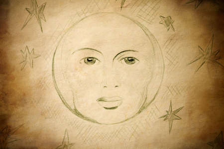 vintage moonの写真素材