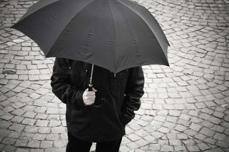 man with umbrella
