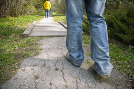 walking (focus point on nearest leg)