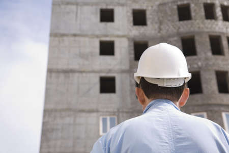 special industry concept, focus point on nearest part of builderの写真素材