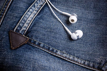 music concept  focus point on nearest headphoneの写真素材