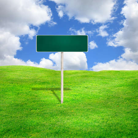empty road sign, focus point on centerの写真素材