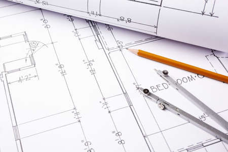 blueprints(all graphic elements are fake and made by me)の写真素材