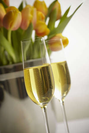 flowers and champagneの写真素材