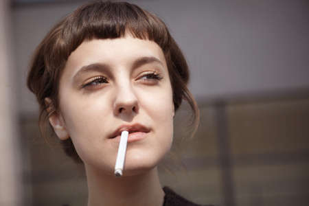 smoking womanの写真素材