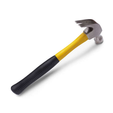 hammer isolated on white background with soft shadow, selective focusの写真素材